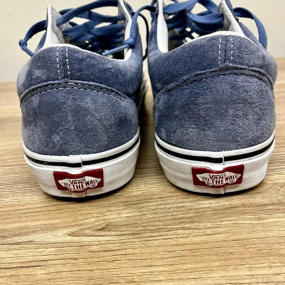 Vans Old Skool Pig Suede Sneaker Tempest Blue True White Size 11.5 Men - Picture 6 of 11